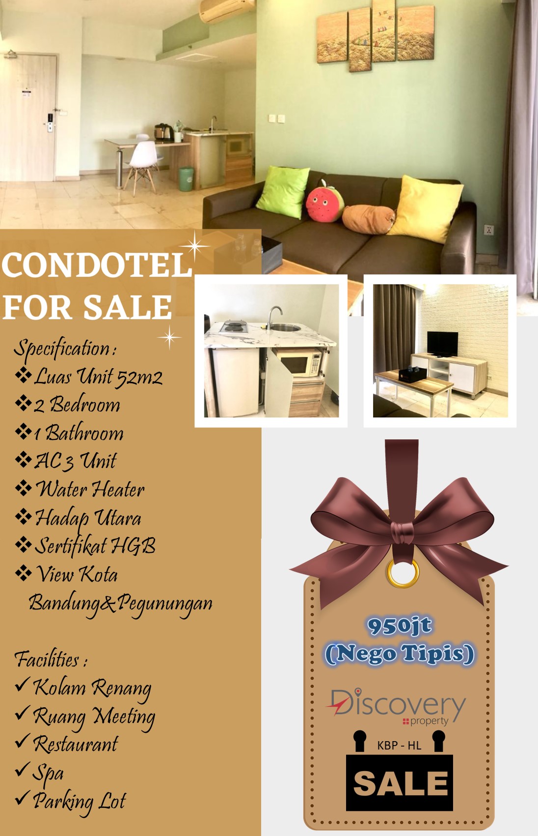 Dijual Condotel Full Furnish Aston Bandung