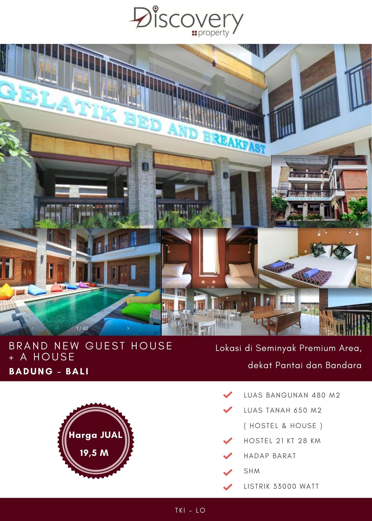 Dijual Hostel BARU + 1 Rumah di Seminyak Premium Area