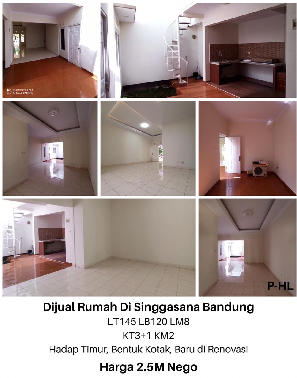 Dijual Rumah di Singgasana Bandung Bentuk Kotak